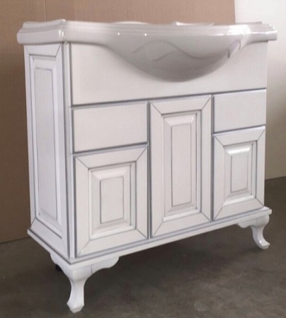 Декоративная опора из ABS-пластика SY 1287 для мебели - пример использования на тумбе для раковины.