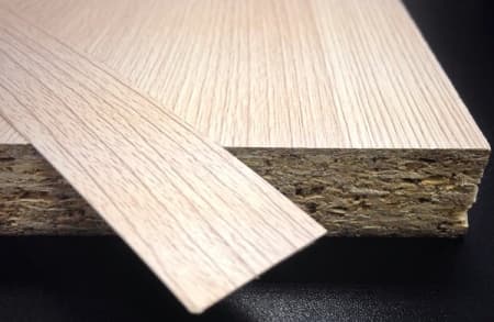 Кромочная лента ПВХ 0,4*25 мм PV3238 с плитой толщиной 22 мм ясень шимо светлый.