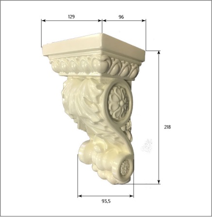 Кронштейн для мебели и интерьера SY 18019 схематичное изображение с указанием размеров.
