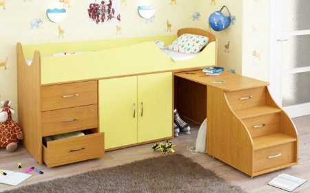 Мебель с кромкой пвх 1,8*19 мм PV5107 - пример использования. Цвет желтый бук.