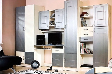 Мебель с кромкой пвх 1,8*19 мм BR100 - пример использования. Цвет алюминий.