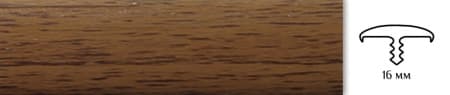 Врезной профиль с обхватом из гибкого ПВХ 017B BK11A05 орех гварнери.