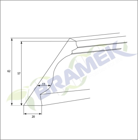 карниз для шкафов чертеж с размерами 