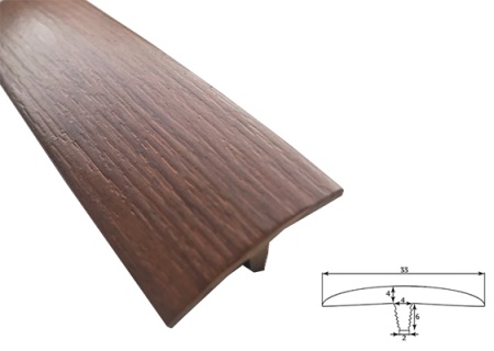 Врезной профиль без обхвата из гибкого ПВХ T33 BK4009 орех гварнери.