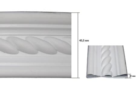 Декоративный гибкий молдинг для мебели SY 126 схематичное изображение с указанием размеров.