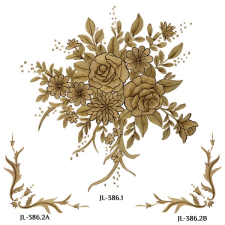 Композиция с декоративной наклейкой JL 386.2A и переводным декором схожей тематики.