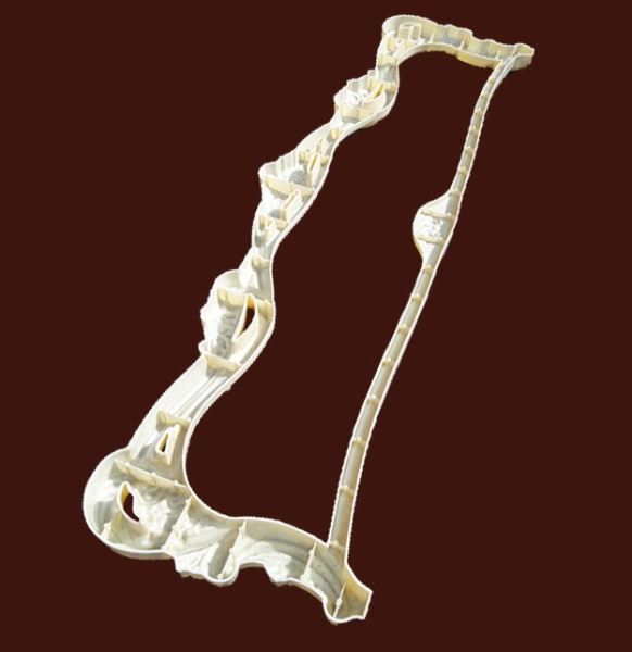 Декоративная накладка из ABS-пластика SY 77001 для спинки кровати вид сзади.