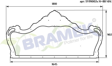 Рама для спинки кровати SY 99002x схематичное изображение с указанием размеров.