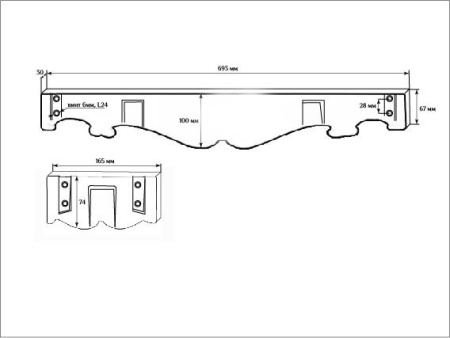 Банкетка каркас классика SY33012 850 мм с опорами