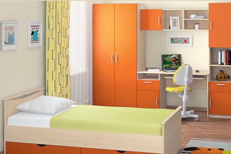 Мебель с кромкой пвх 1,8*28 мм BR720 - пример использования. Цвет оранжевый.