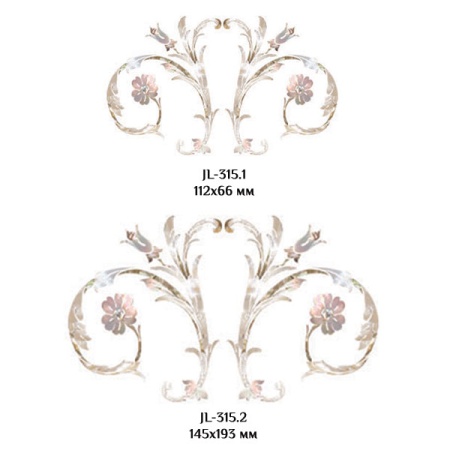 Сочетание переводной декоративной наклейки для мебели JL 315.2 с наклейкой JL 315.1.
