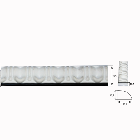 Декоративный гибкий молдинг для мебели SY 288 схематичное изображение с указанием размеров.