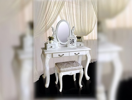 Декоративная опора из ABS-пластика SY 1094 для мебели - пример использования. Пластиковые ножки для консольного столика с зеркалом.