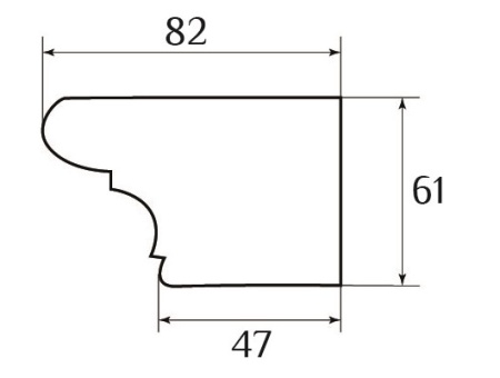 Карниз для короны SY 16149 схематичное изображение с указанием размеров.