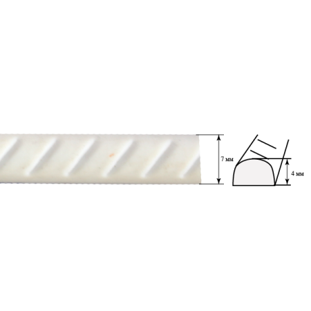 Декоративный гибкий молдинг для мебели SY 252 схематичное изображение с указанием размеров.