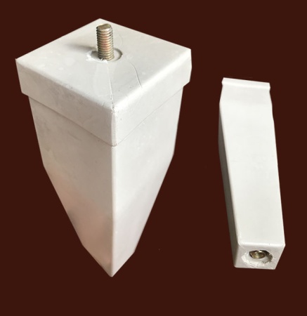 Монтажные отверстия для крепления мебельной опоры из пластика SY 16043.