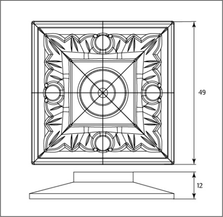 Мебельная розетка SY 12221 схематичное изображение с указанием размеров.