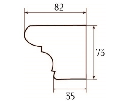 Карниз для короны SY 16026 схематичное изображение с указанием размеров.
