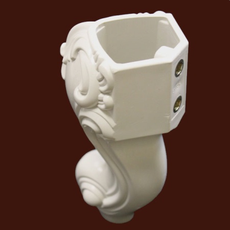 Монтажные отверстия для крепления мебельной опоры из пластика SY 8834.