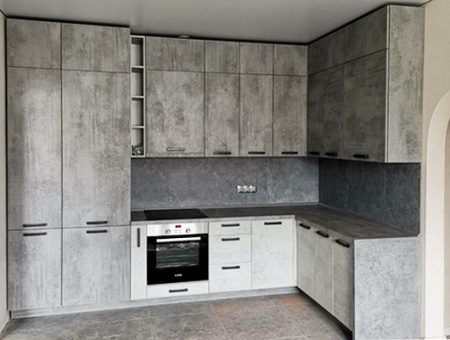 Мебель с кромкой пвх 1,8*19 мм BR106 - пример использования. Цвет цемент.