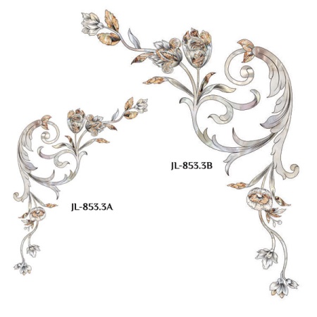 Сочетание переводной декоративной наклейки для мебели JL 853.3B с наклейкой JL 853.3A.