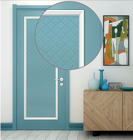 Гибкая 3Д панель D 074 на двери - пример 1 (гибкие 3Д панели для межкомнатных дверей)