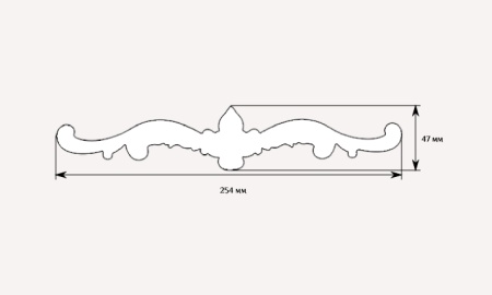 Декоративный элемент для мебели SY 0711-3 схематичное изображение с указанием размеров.
