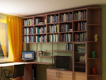 Мебель с кромкой пвх 1,8*19 мм BR551 - пример использования. Цвет эбони темный.