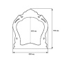 Декоративная рама для зеркала SY 55001 схематичное изображение с указанием размеров.