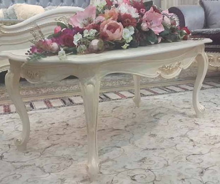 Декоративная опора из ABS-пластика SY 12182 для мебели - пример использования. Журнальный столик с декоративными опорами из пластика.