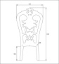 Декоративная спинка стула SY 17032 схематичное изображение с указанием размеров.