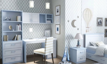 Мебель с кромкой пвх 1,8*19 мм BR771 - пример использования. Цвет голубой.