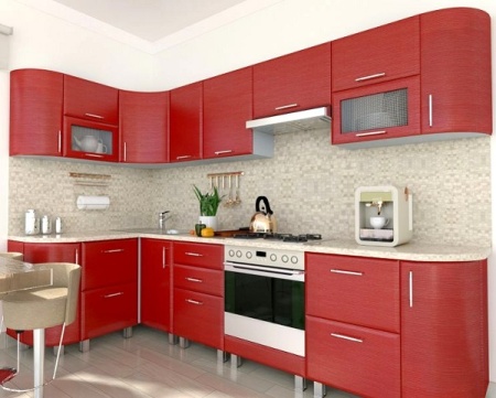 Мебель с кромкой пвх 0,4*19 мм BR740 - пример использования. Цвет красный.