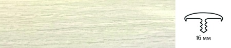 Врезной профиль с обхватом из гибкого ПВХ 017B BK3238 ясень шимо светлый.