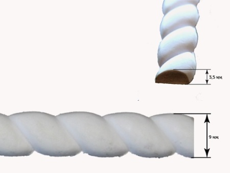 Декоративный гибкий молдинг для мебели SY 175 схематичное изображение с указанием размеров.