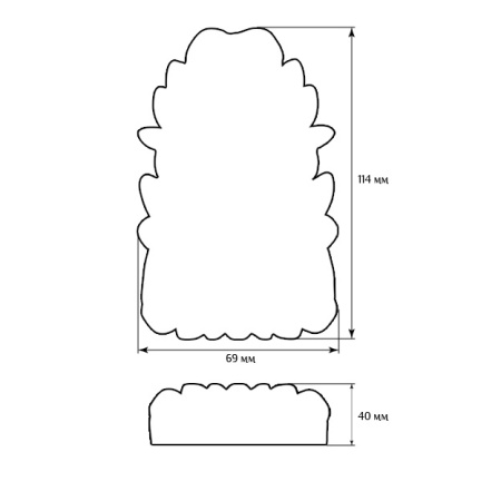 Вертикальный мебельный декор SY 0841-2 схематичное изображение с указанием размеров.