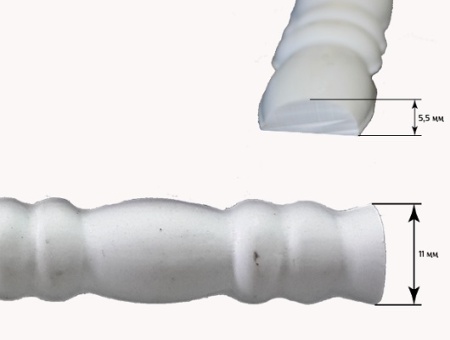 Декоративный гибкий молдинг для мебели SY 41 схематичное изображение с указанием размеров.