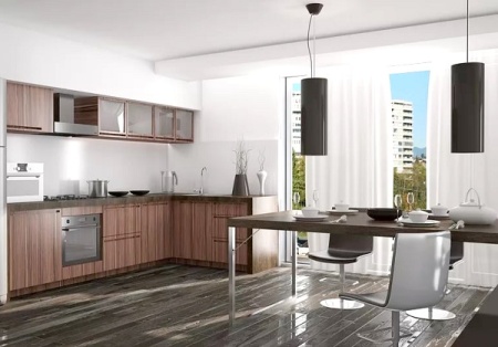 Мебель с кромкой пвх 0,4*19 мм PV1712 - пример использования. Цвет эбони темный.