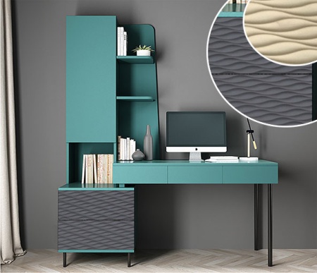 Гибкая 3Д панель D 046 на мебели - пример 1 (гибкие 3Д панели для мебельных фасадов)