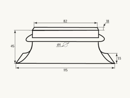 Подпятник дял капители SY 17027 схематичное изображение с указанием размеров.
