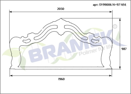 Рама для спинки кровати SY 99006 схематичное изображение с указанием размеров.