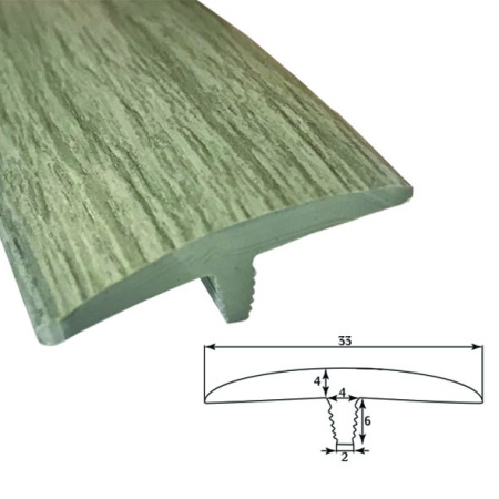 Врезной профиль без обхвата из гибкого ПВХ T33 BK4010 дуб грац.