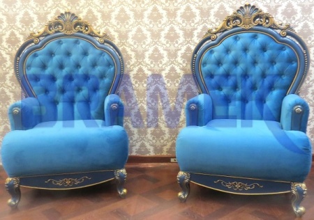 Декоративный элемент SY 0642-1 на мебели - пример использования. Декорирование кресел.