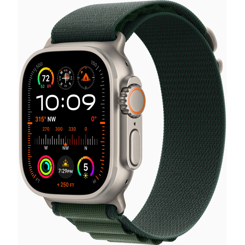 Купить Apple Watch Ultra 2 (2024) GPS + Cellular, 49mm Alpine Loop Dark Green, Natural Titanium Case в Москве