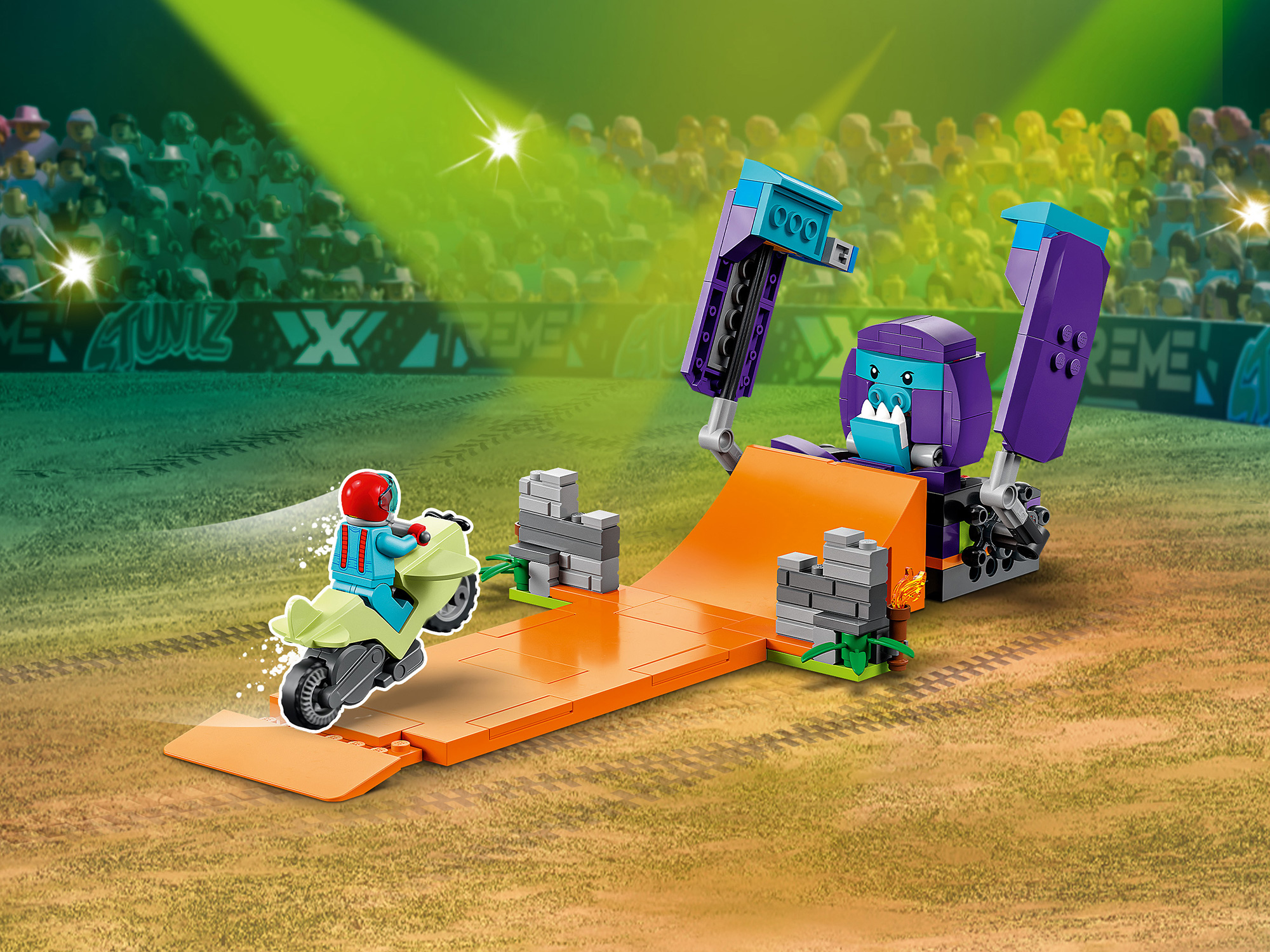 Конструктор LEGO City, Трюковая петля «Сокрушительный шимпанзе» (60338)