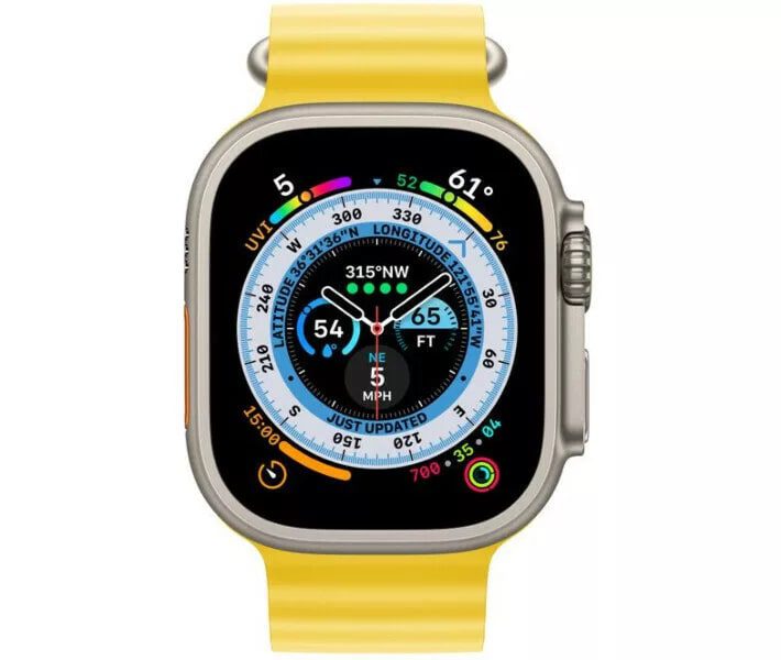 Купить Apple Watch Ultra 49mm Titanium Case  (Ocean Band Yellow) Б/У в Москве