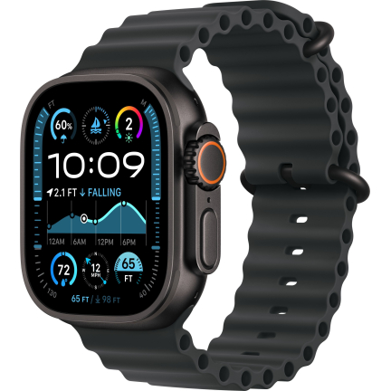 Купить Apple Watch Ultra 2 (2024) GPS + Cellular, 49mm Ocean Band Black, Black Titanium Case в Москве
