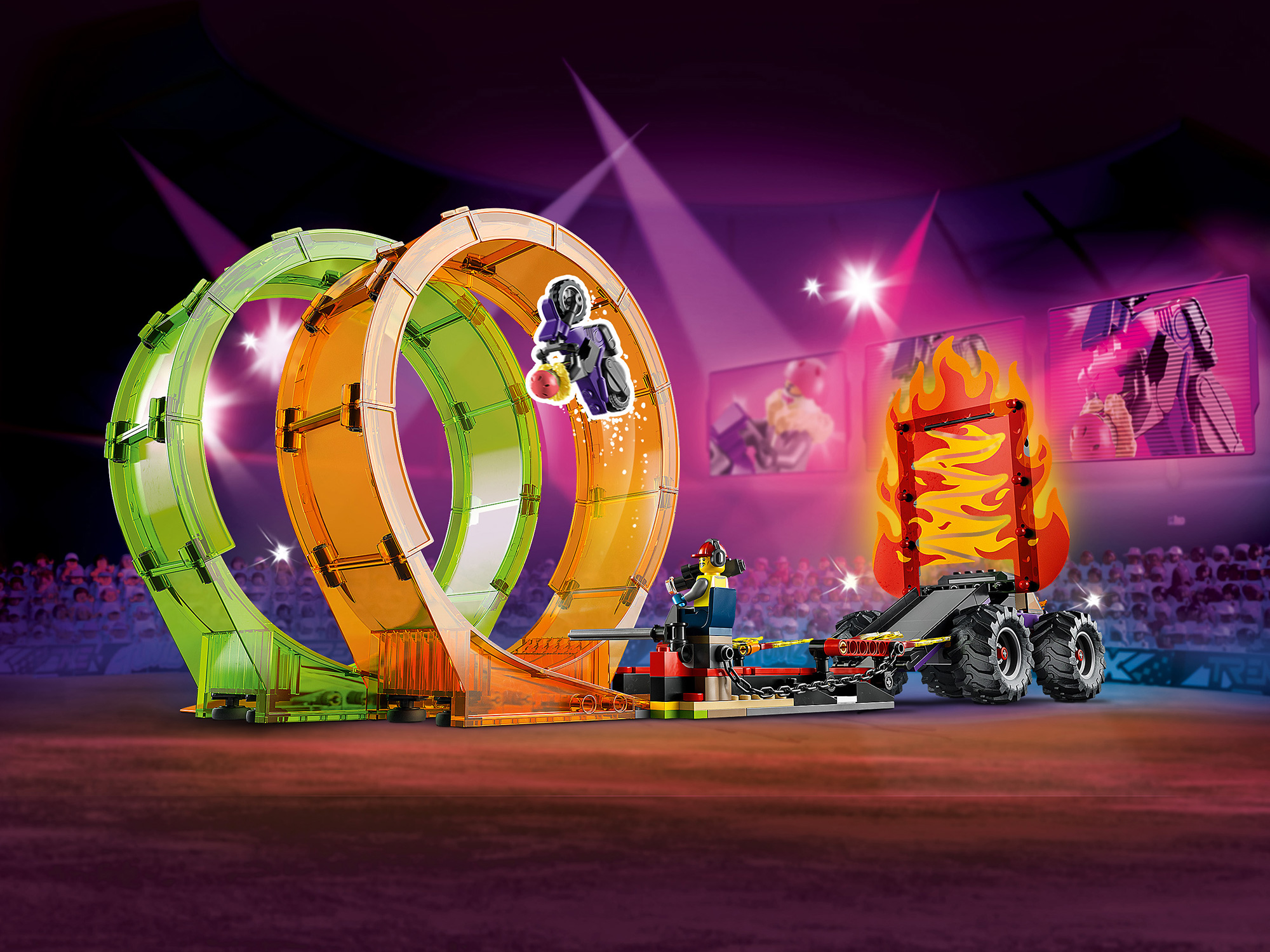Конструктор LEGO City, Трюковая Арена "Двойная петля" (60339)