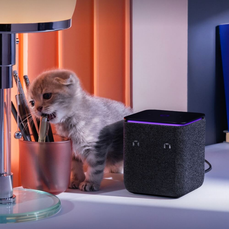 Умная колонка Яндекс Станция Миди (с часами), Черная