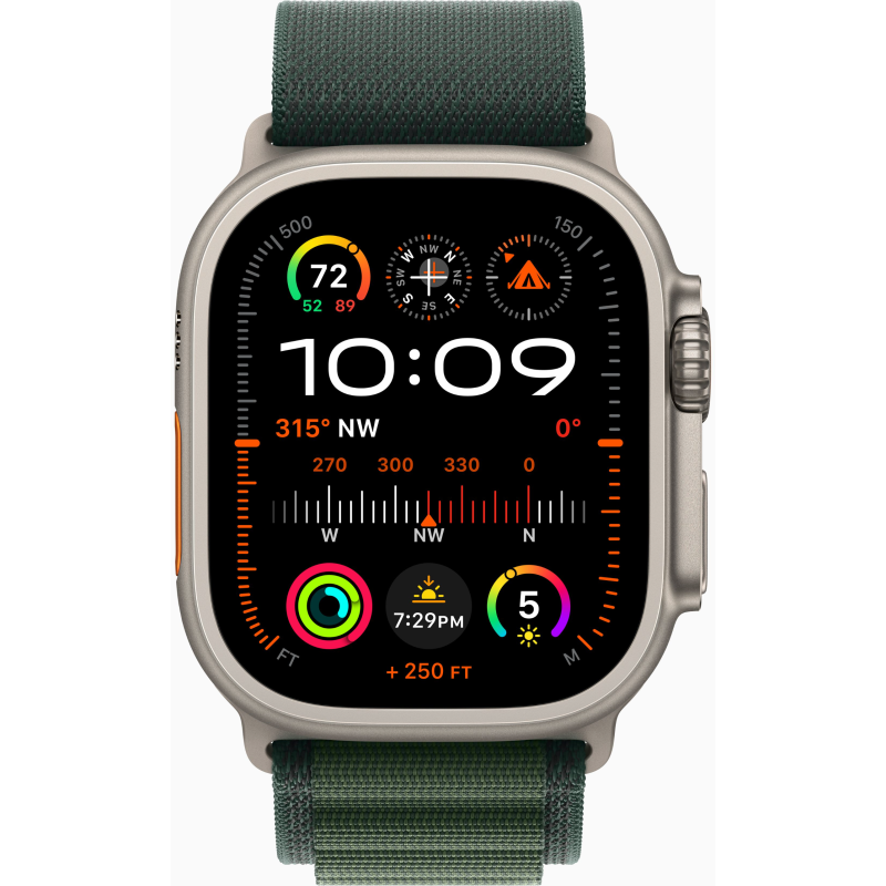 Купить Apple Watch Ultra 2 (2024) GPS + Cellular, 49mm Alpine Loop Dark Green, Natural Titanium Case в Москве